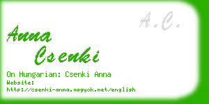 anna csenki business card